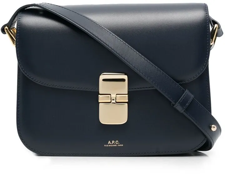 Logo-Stamp Leather Shoulder Bag
