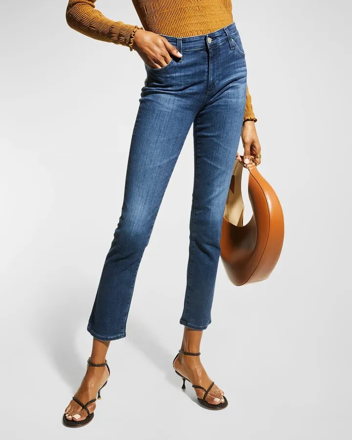 Mari High-Rise Slim Straight Jeans