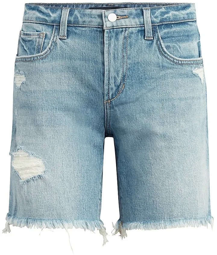 The Lara Distressed Denim Bermuda Shorts
