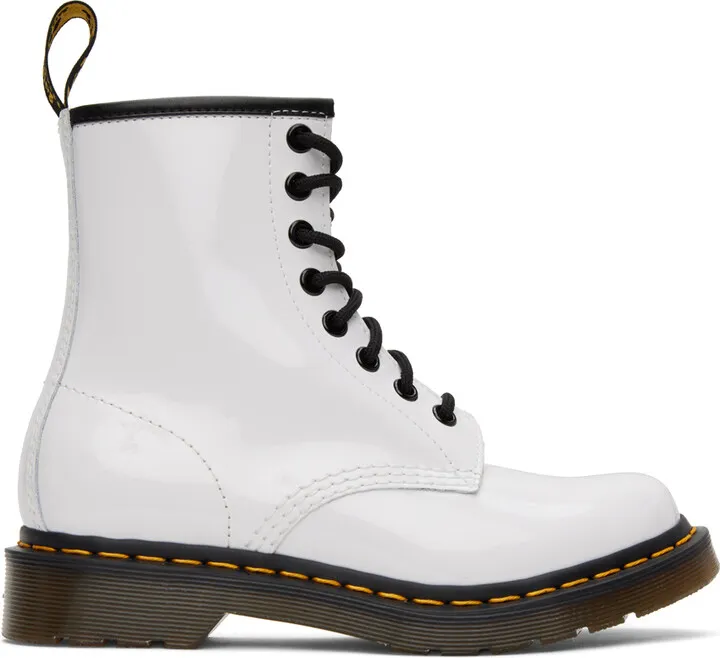 Dr. Martens White 1460 Lace-Up Boots