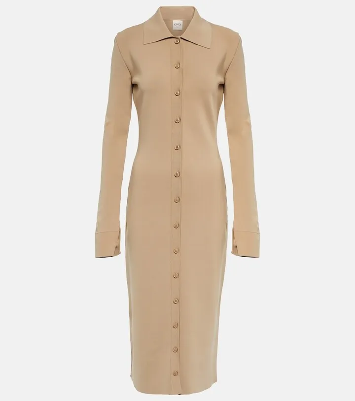 Knit shirt dress