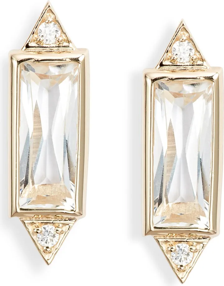 Cléo Baguette Topaz Stud Earrings