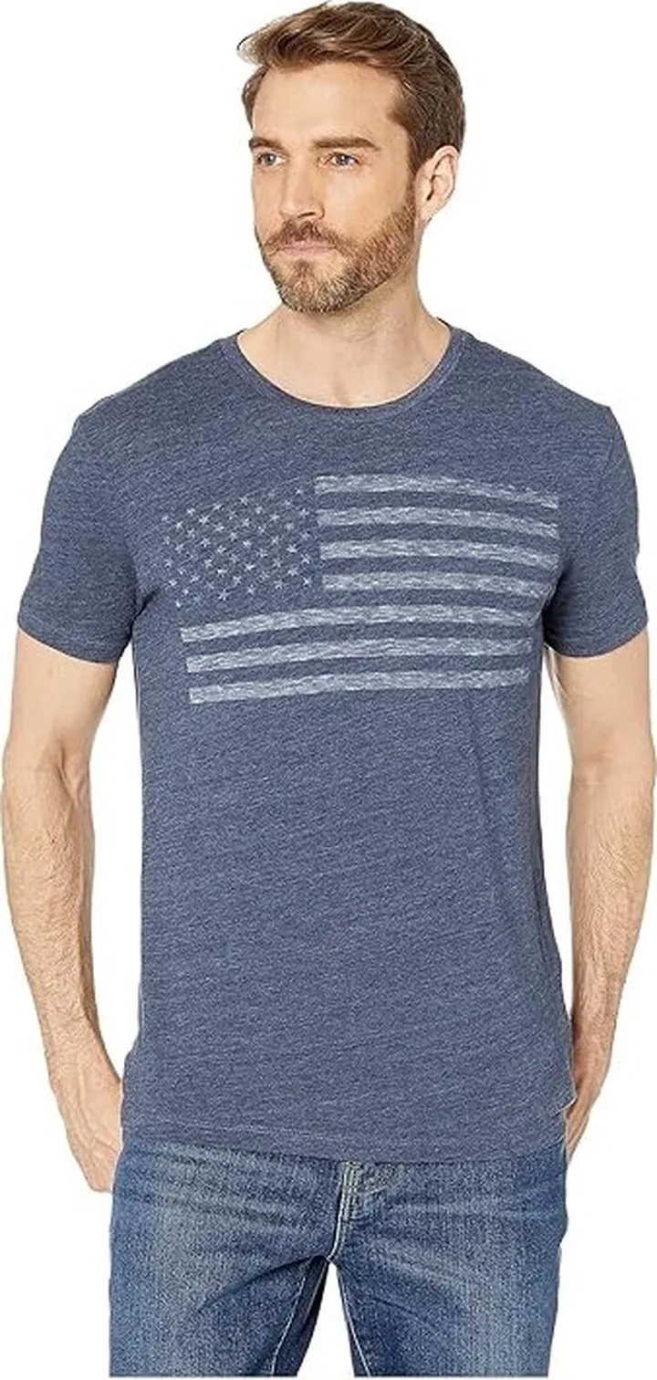 Lucky Brand USA Flag Graphic Tee (American Navy) Men's T Shirt