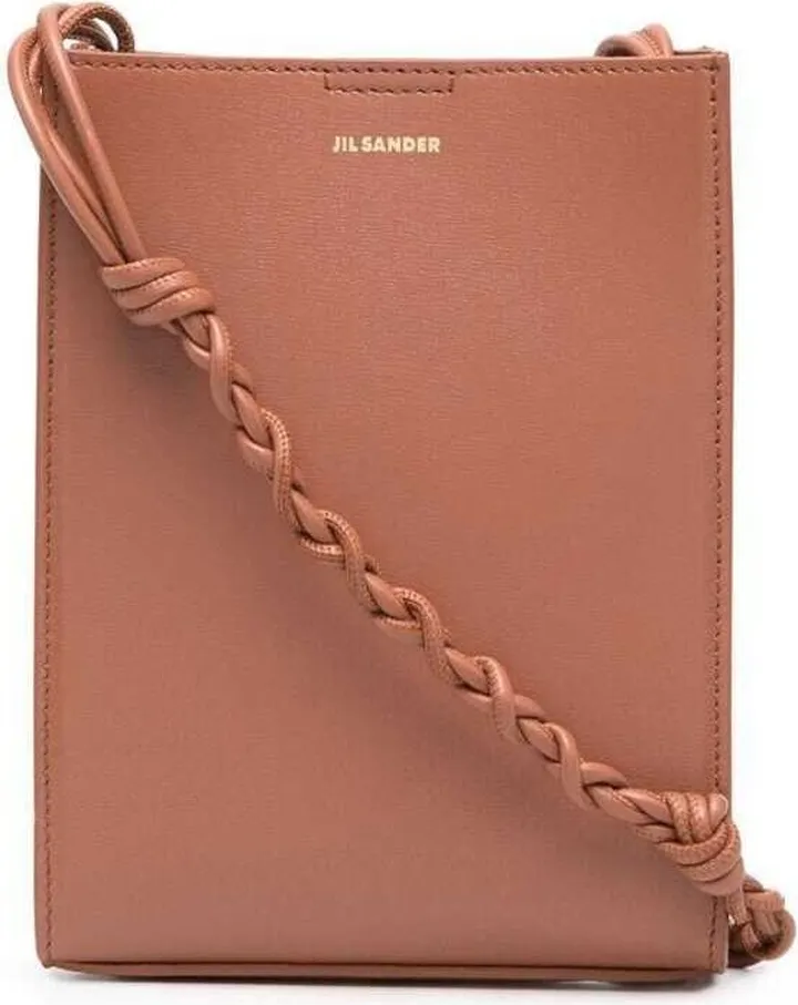 Tangle Mini Brown Leather Crossbody Bag Jil Sander Woman