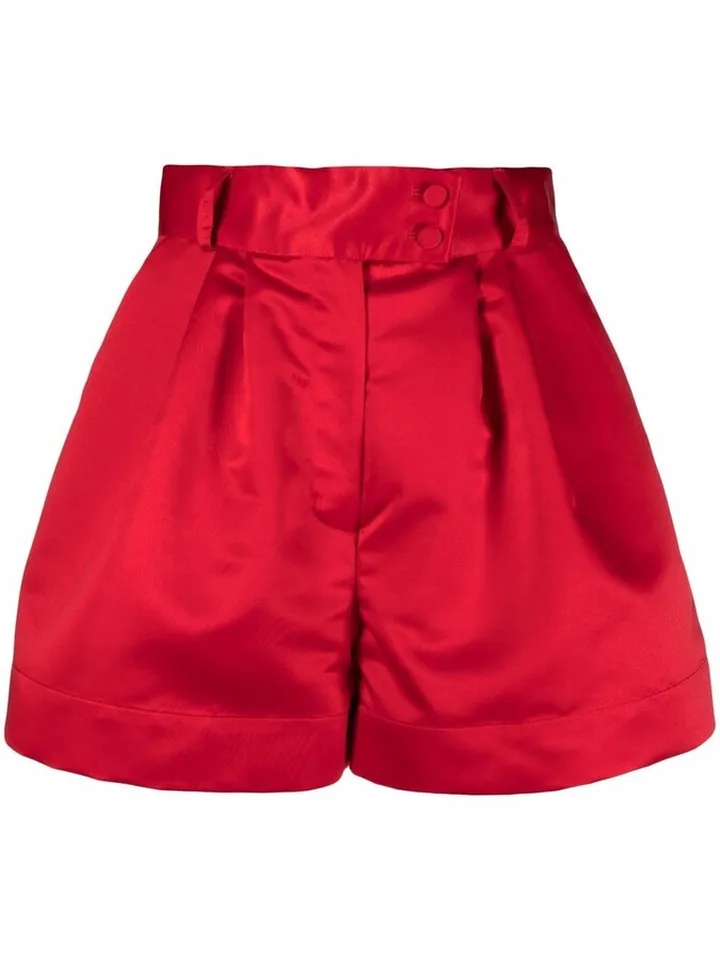 High-Waisted Pleated Shorts