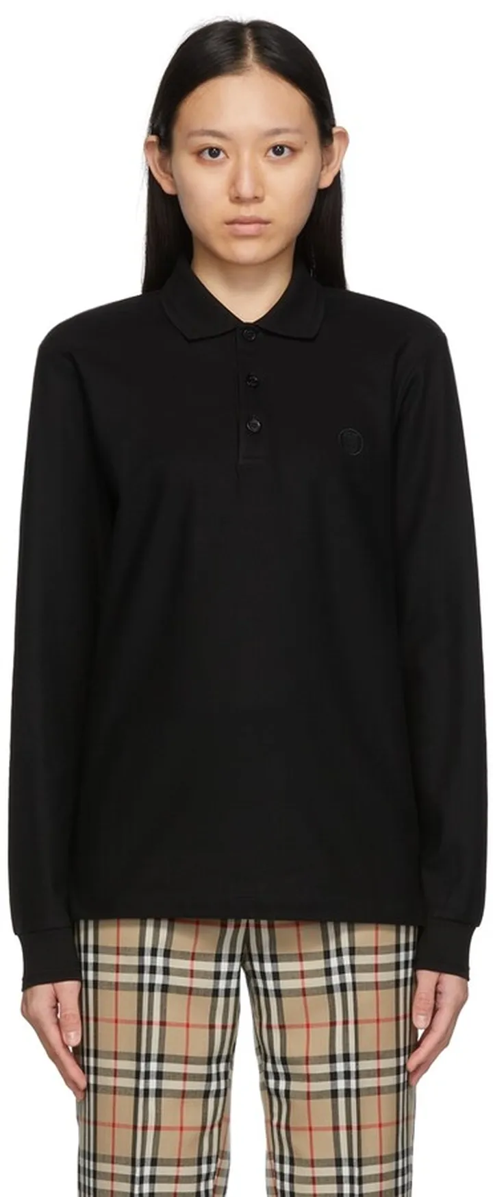 Burberry Black Core Long Sleeve Polo