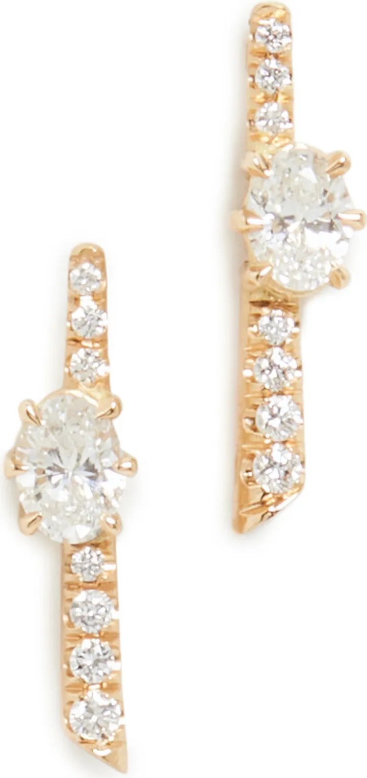 Jade Trau 18k Rae Studs with Pave