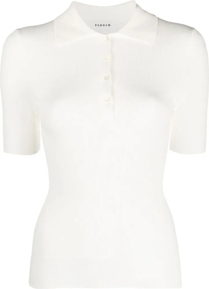 Fine-Ribbed Polo Shirt