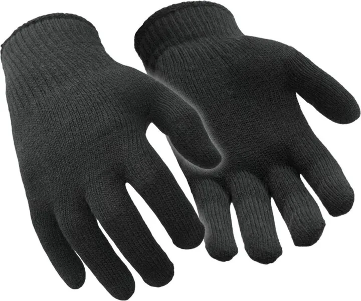 RefrigiWear Moisture Wicking Stretch Fit Glove Liners Black (Pack of 12 Pairs)