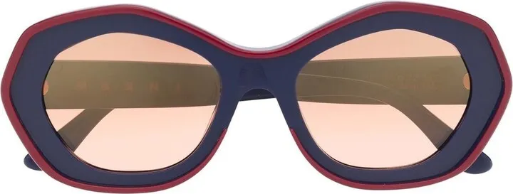 Round-Frame Logo-Print Sunglasses