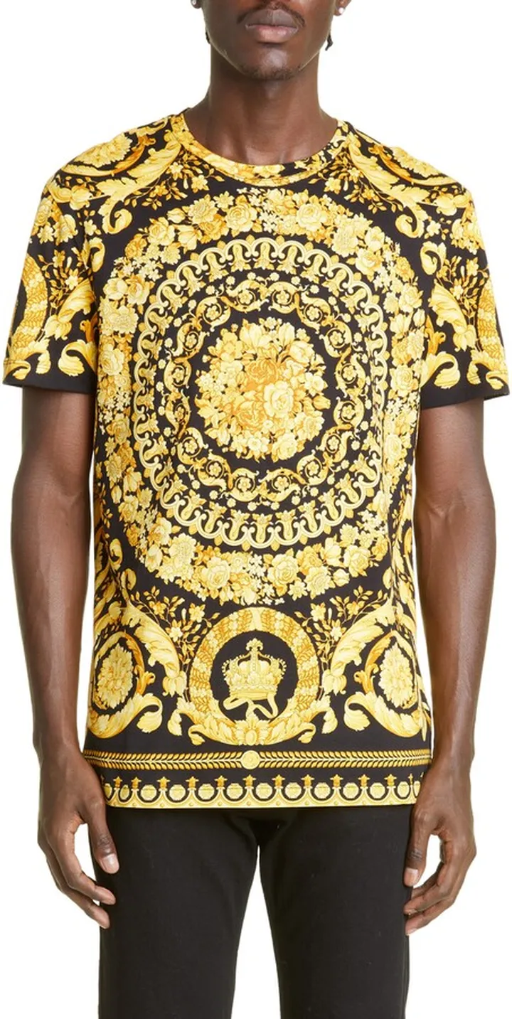 Barocco Print Cotton T-Shirt