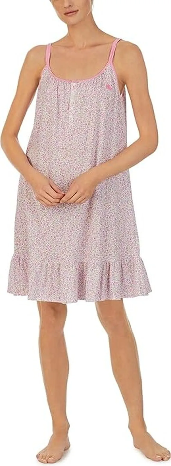 LAUREN Ralph Lauren Sleeveless Flounce Gown (Multi Floral) Women's Pajama