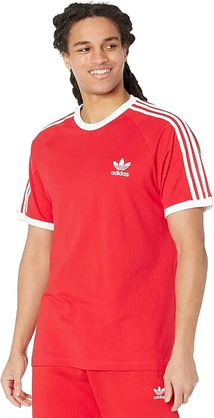 adidas Originals 3-Stripes Tee (Vivid Red) Men's T Shirt