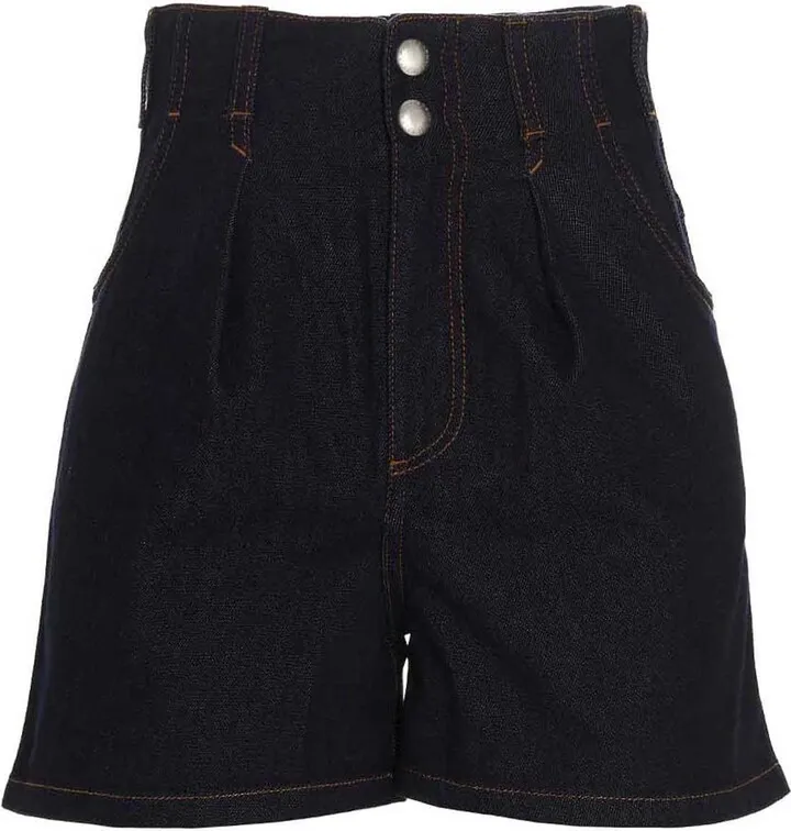 Logo Embroidery Denim Shorts