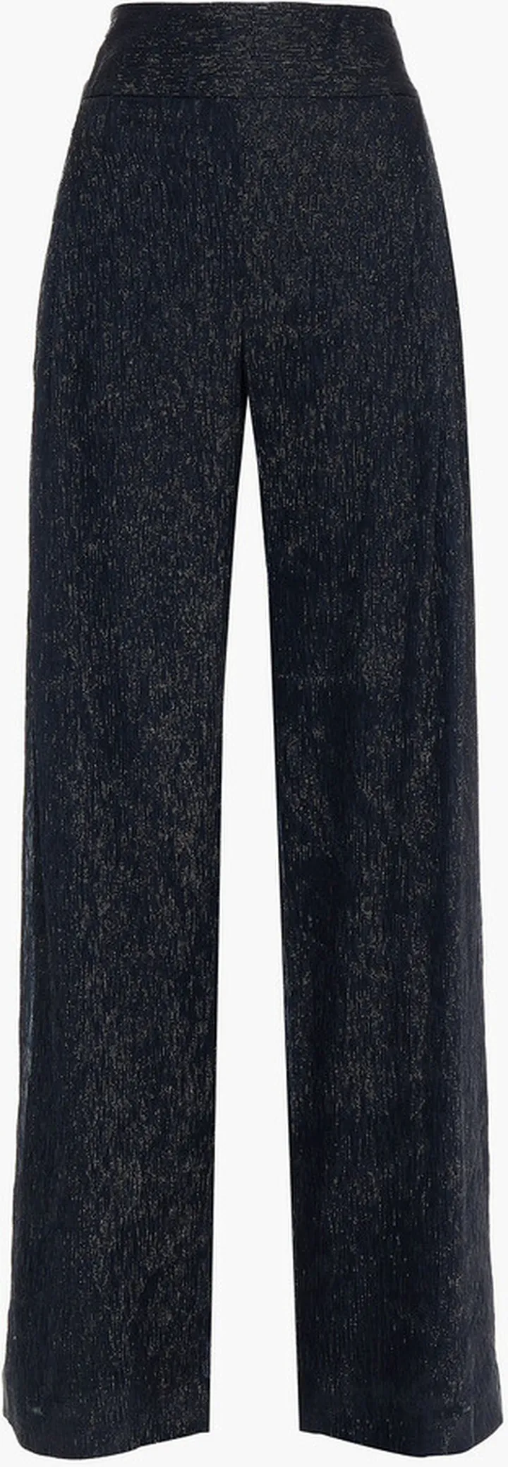 Brunswick metallic plissé silk-blend georgette wide-leg pants