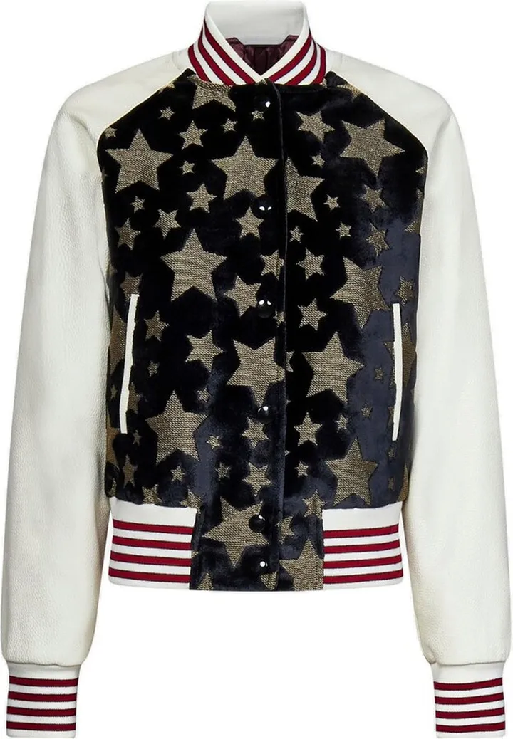 Palm Angels Star-Printed Long-Sleeved Bomber Jacket