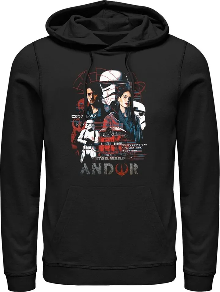 Men's Star Wars: Andor Rebels vs Stormtroopers Pull Over Hoodie - Black - X Large