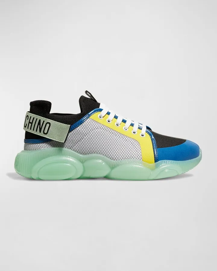 Men's Teddy Bear Sole Colorblock Low-Top Sneakers