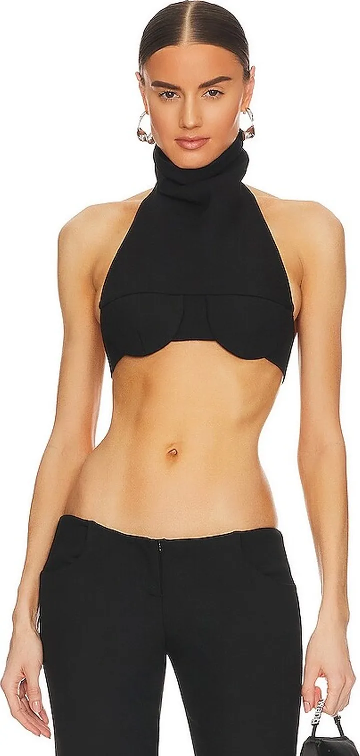 Underwire Turtleneck Crop Top