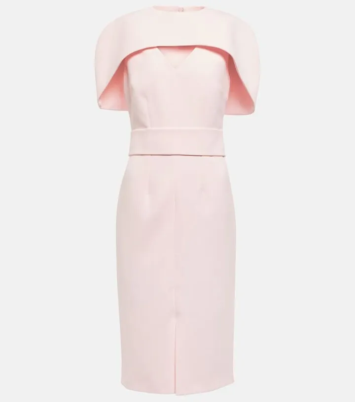 Rosa caped crepe midi dress