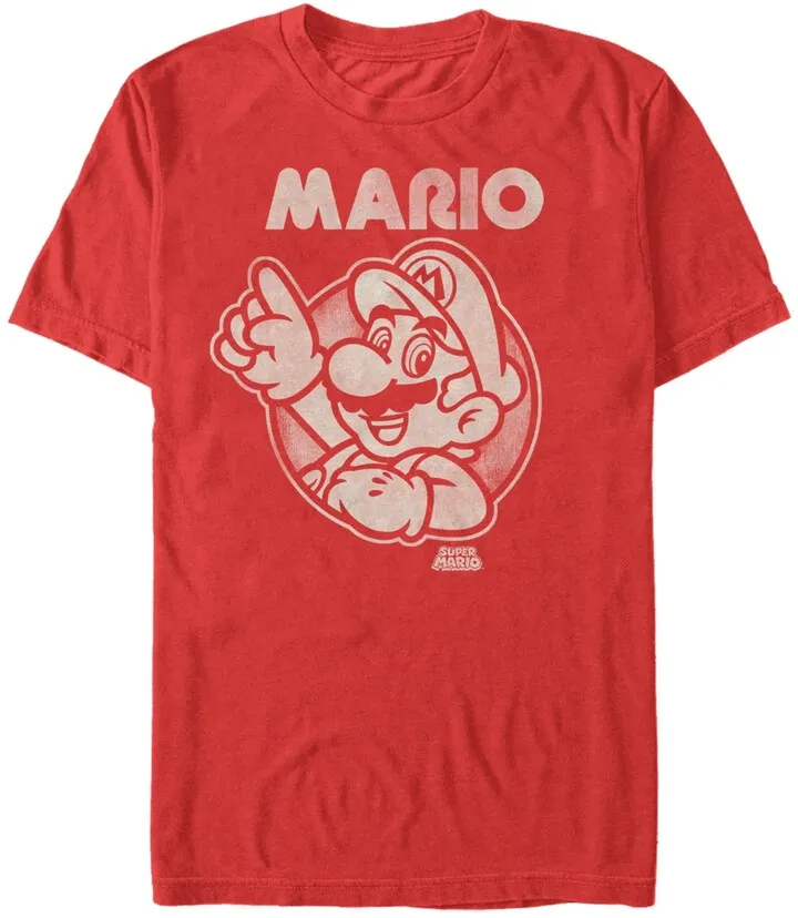 Nintendo Men's Super Mario Pointing Short Sleeve T-Shirt