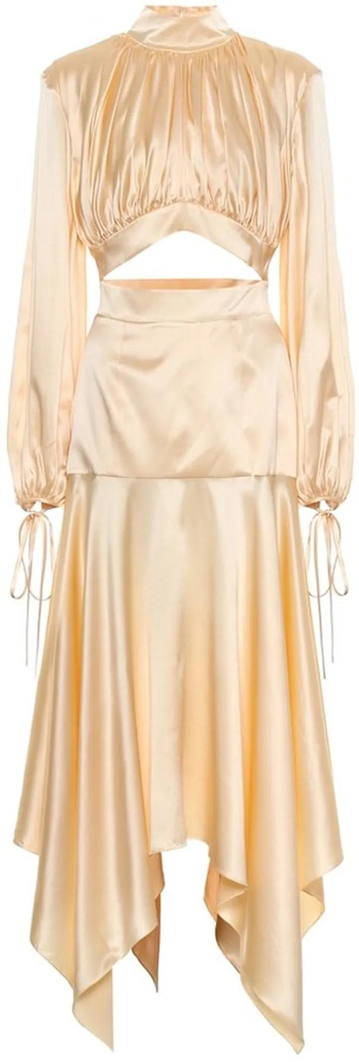 Silk-satin midi dress