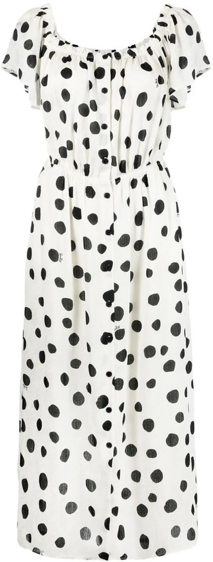 Spot-Print Midi Dress