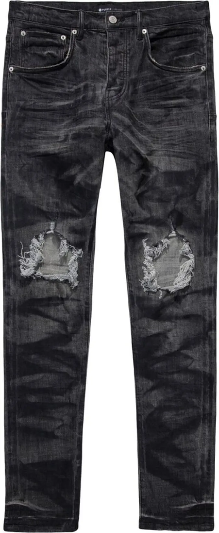 Foiled-Effect Ripped Jeans