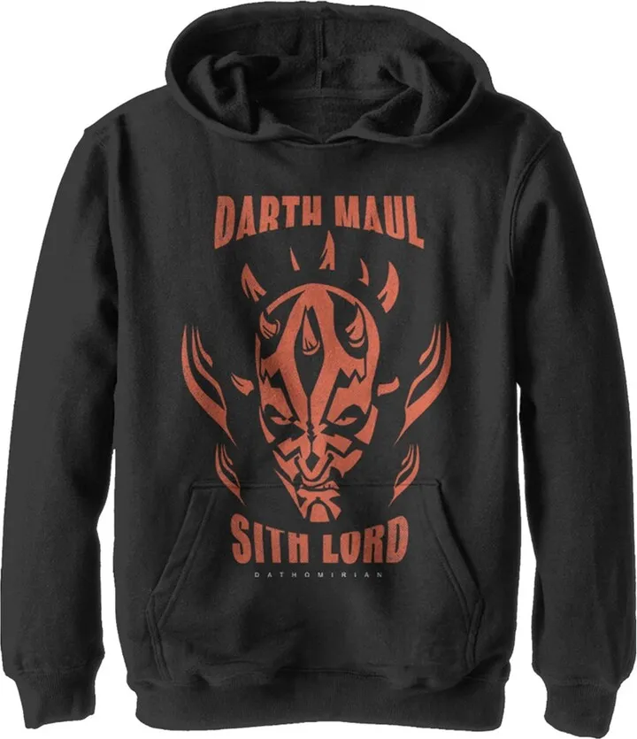 Boy's Star Wars: The Clone Wars Darth Maul Sith Lord Pull Over Hoodie - Black - X Large