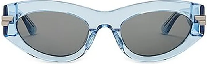 Bottega Veneta Acetate Oval Sunglasses in Baby Blue