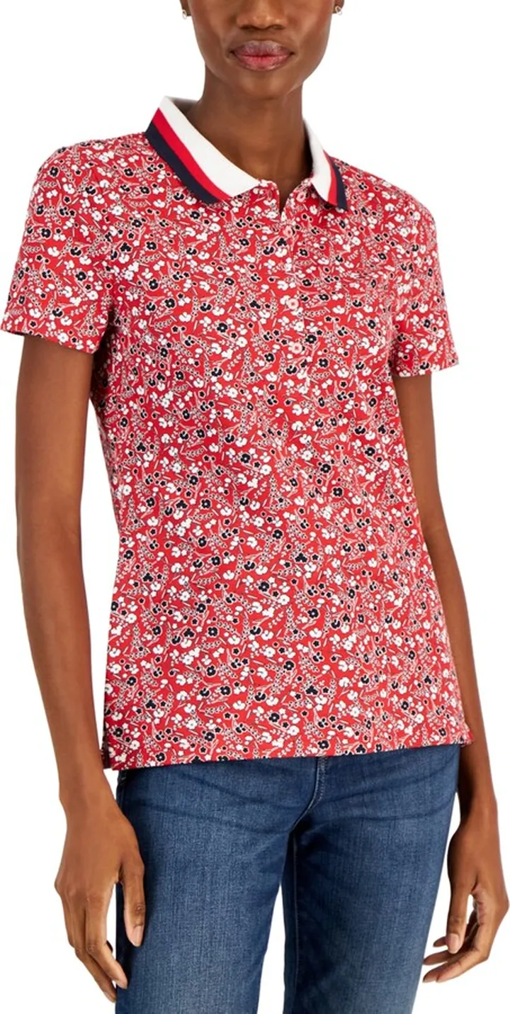 Tommy Hilfiger Women's Ditsy Print Polo Shirt