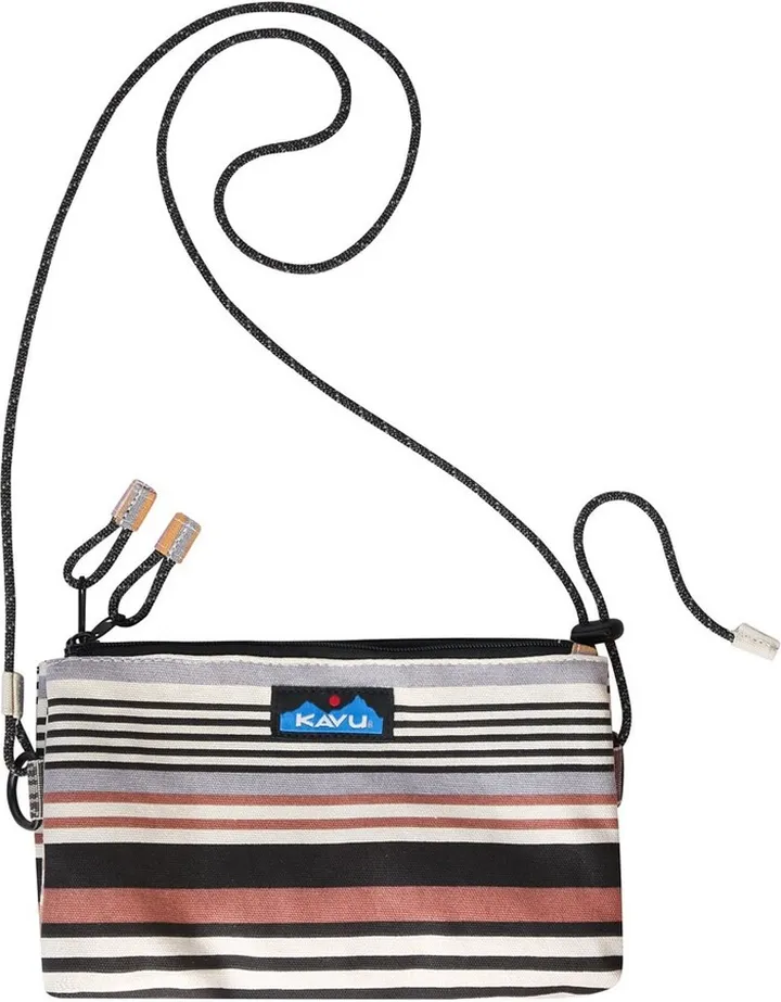 KAVU Dosewallips Double Zip Crossbody Rope Sling Purse - Springtime Stripe