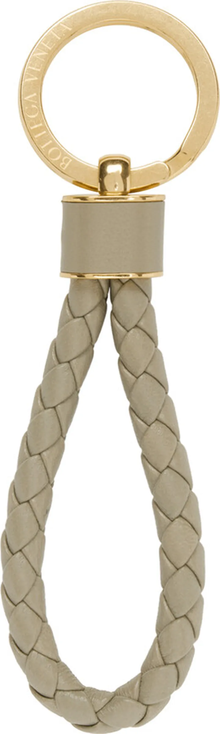 Bottega Veneta Taupe Intreccio Keychain