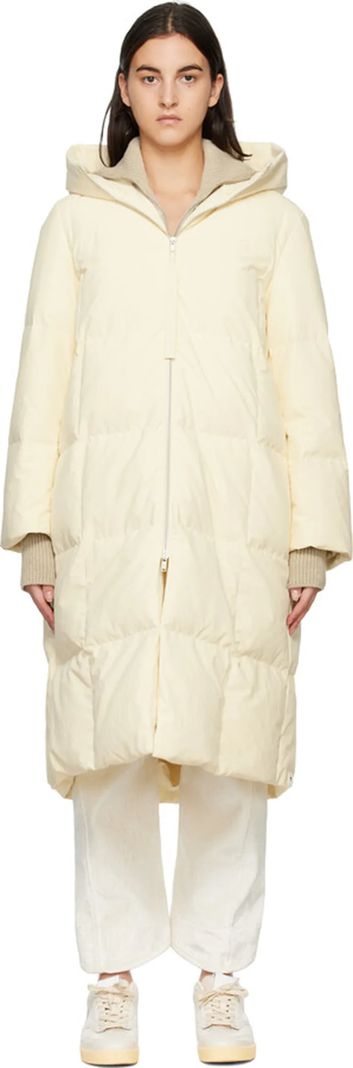 Jil Sander Off-White Quilted Down Coat