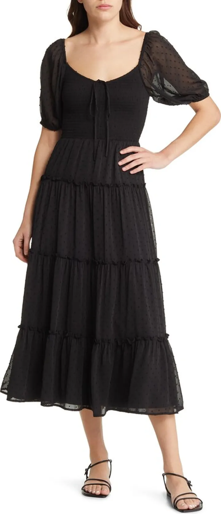 Tiered Smocked Midi Dress