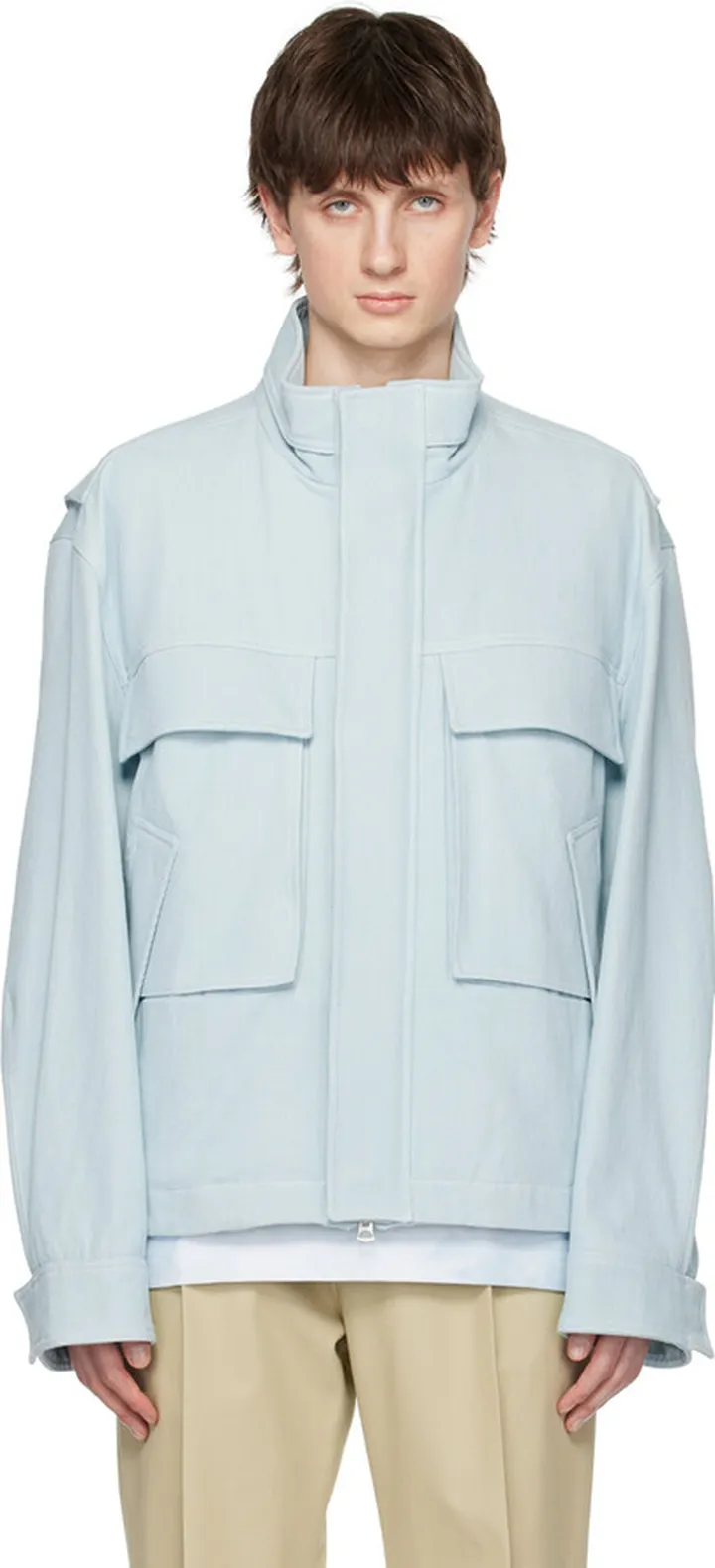Solid Homme Blue Multi-Pocket Denim Jacket