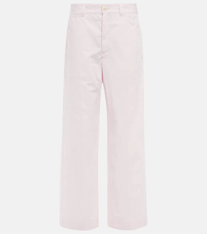 Cotton cropped straight-leg pants