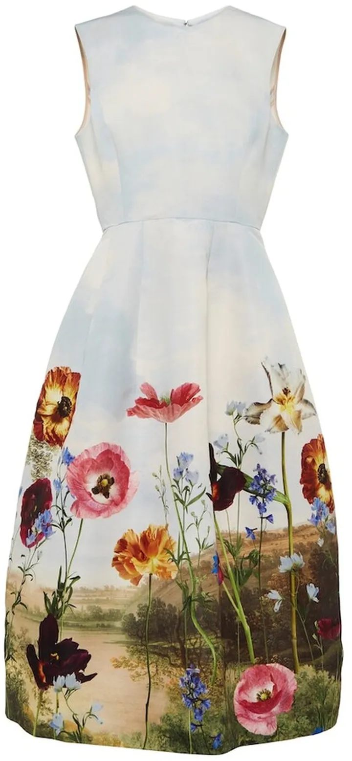 Floral faille midi dress