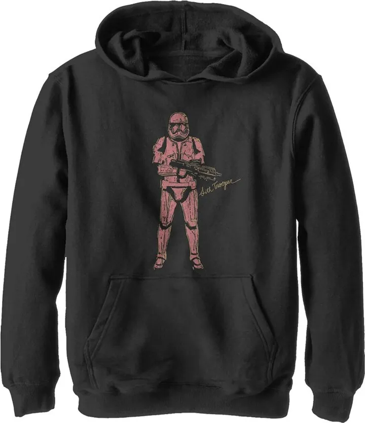 Boy's Star Wars: The Rise of Skywalker Sith Trooper Villain Pull Over Hoodie - Black - Large