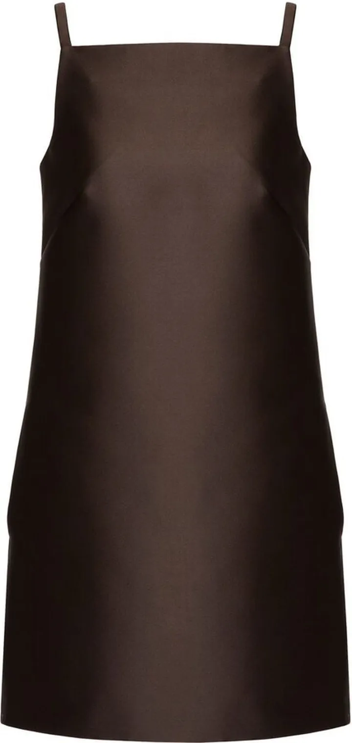 Square-Neck Silk Minidress