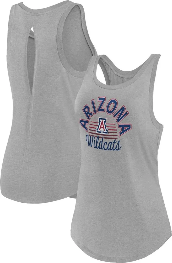 NCAA Arizona Wildcats Women's Gray Key Hole Tank Top - S
