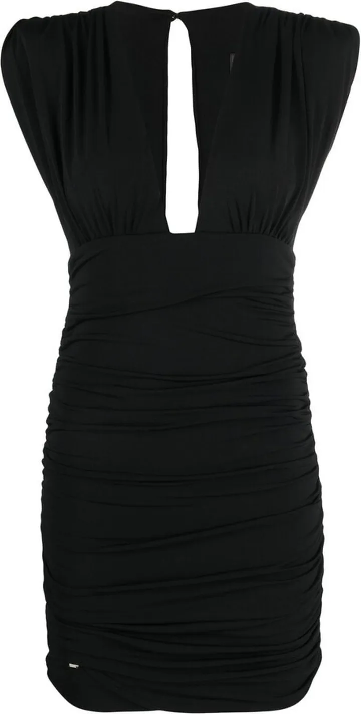 Wrinkles ruffle-detail mini dress