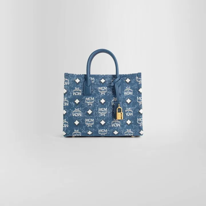 Mcm Woman Blue Tote Bags