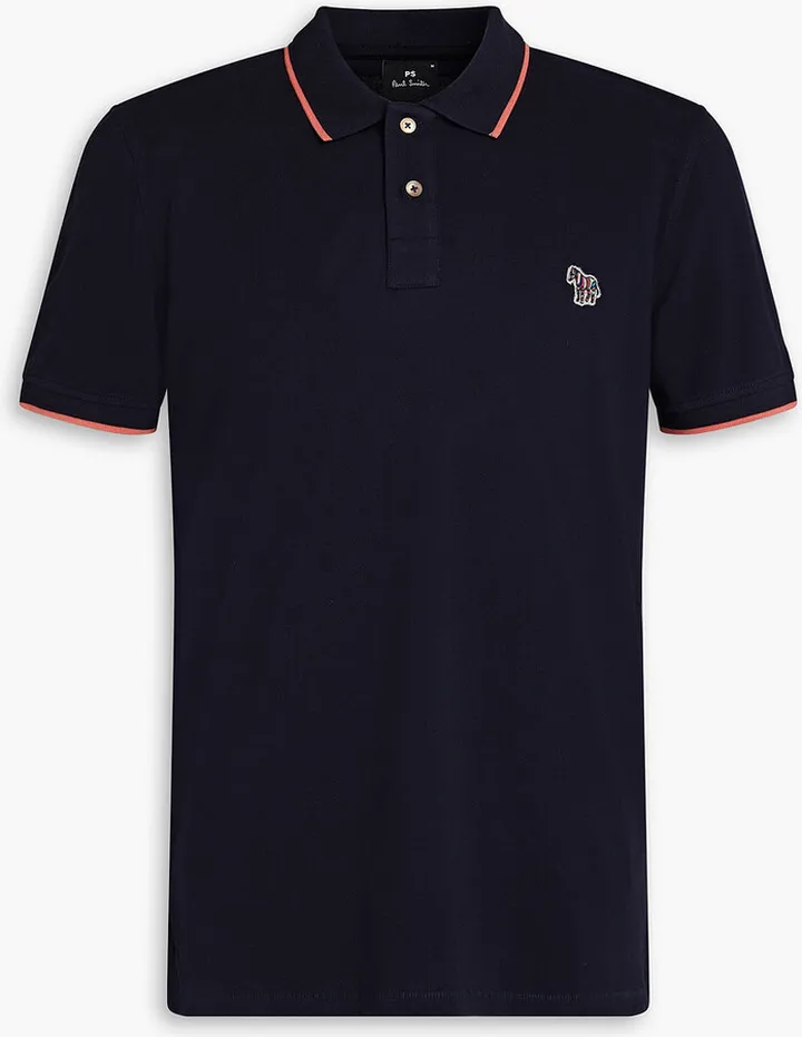 Embroidered cotton-piqué polo shirt