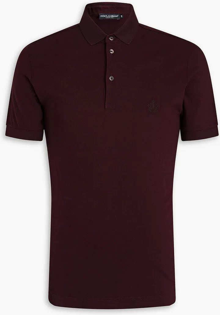 Embroidered cotton-piqué polo shirt