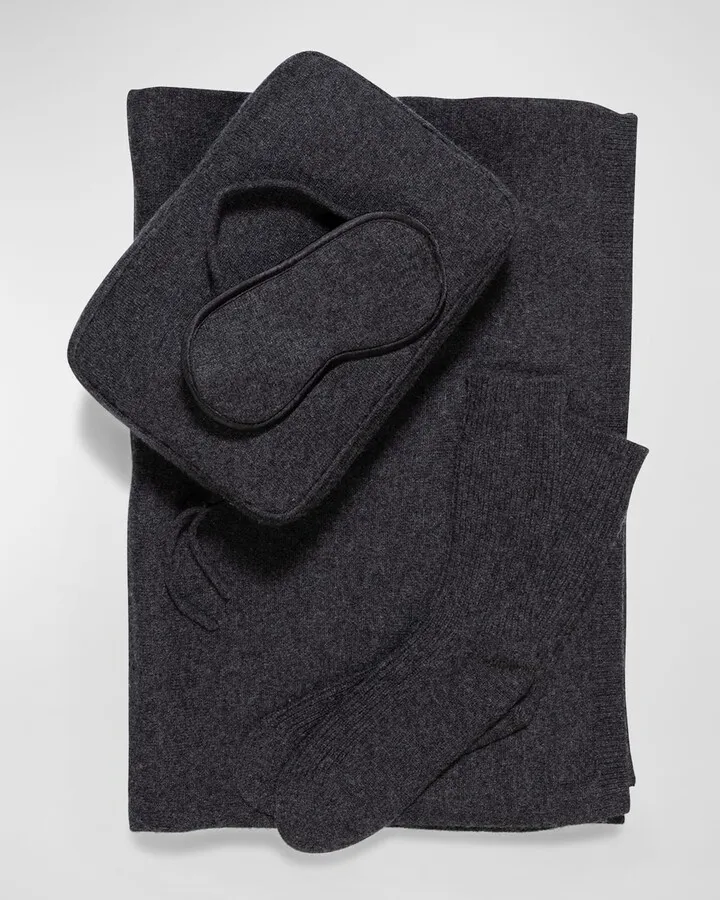 Cashmere Cable-Knit Travel Set