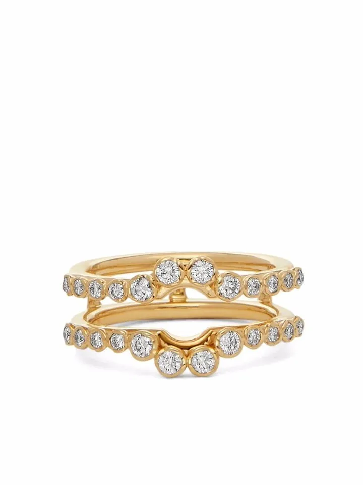 18kt recycled yellow gold Marguerite full jacket diamond ring