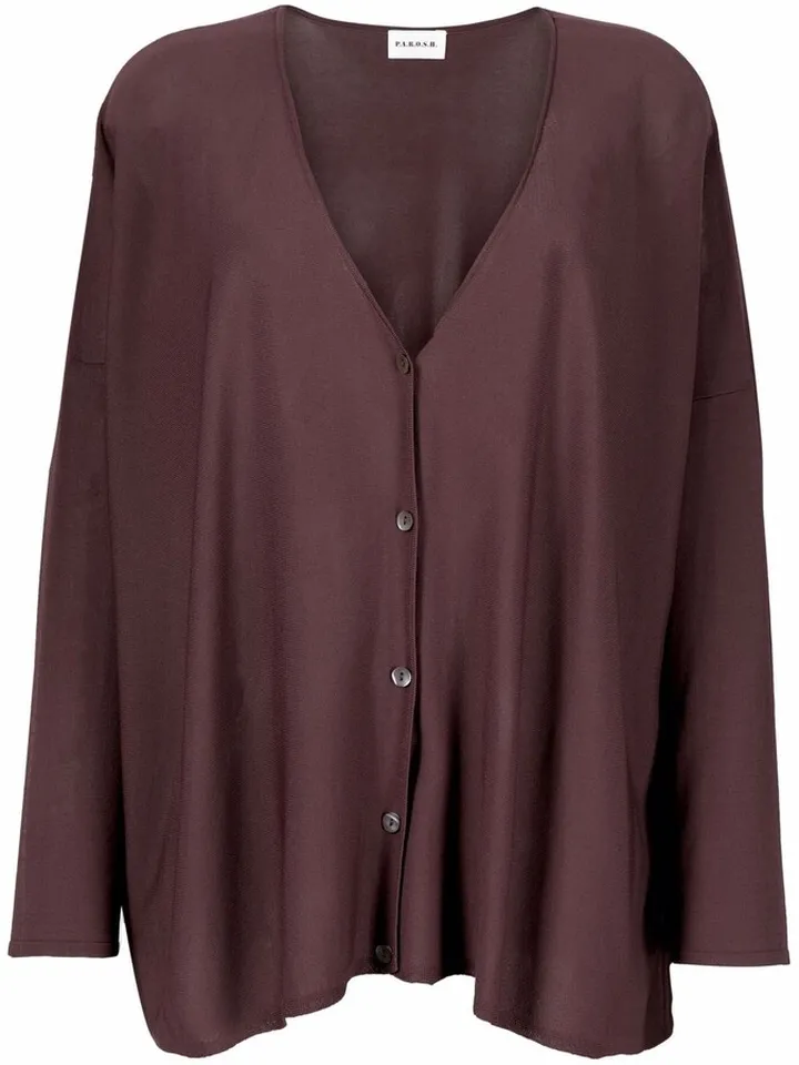 fine-knit V-neck cardigan