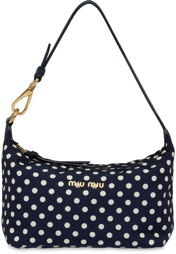 Faille polka dot-print mini bag