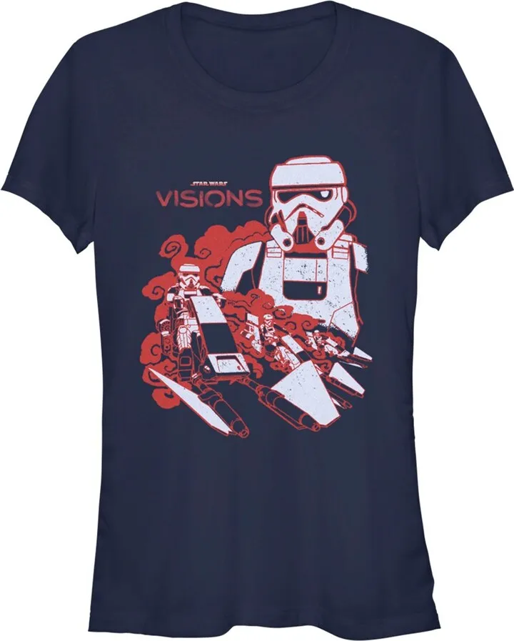 Junior's Star Wars: Visions Stormtroopers in Action T-Shirt - Navy Blue - Medium